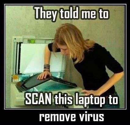Removing virus from laptop