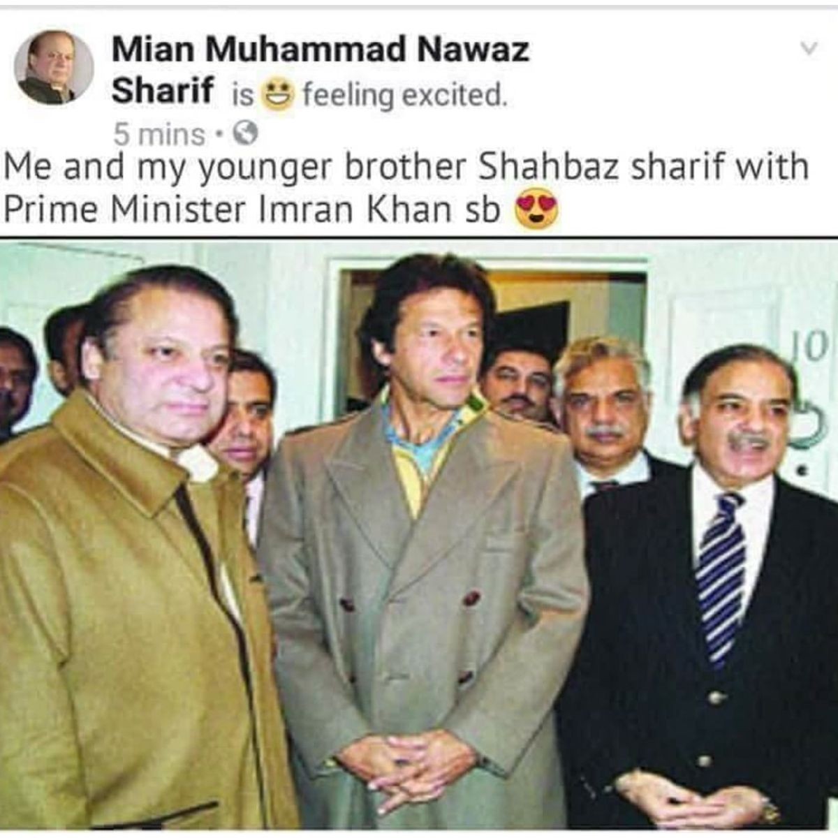 The Mian Nawaz Sharif with PM Imran Khan