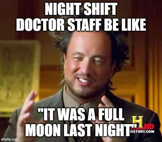 Night shift doctor staff